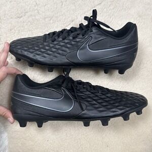 Nike Tiempo Legend 8 Club MG Black Soccer Cleats Boots AT6107-010 Men's Size 12